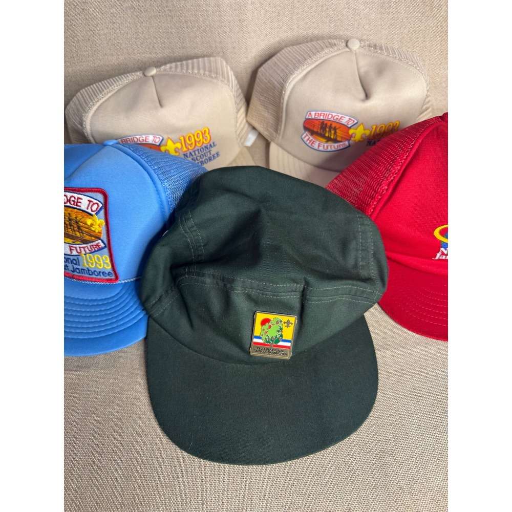 Vintage Boy Scouts National Jamboree Hat Lot of 5 1973 '89 '93 Trucker Caps